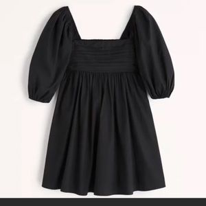 Abercrombie & Fitch Ruched Bodice Puff Sleeve Mini Dress